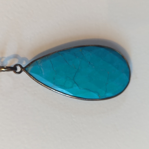 Blue Ruby turquoise stone gold pendant necklace - Picture 4 of 5